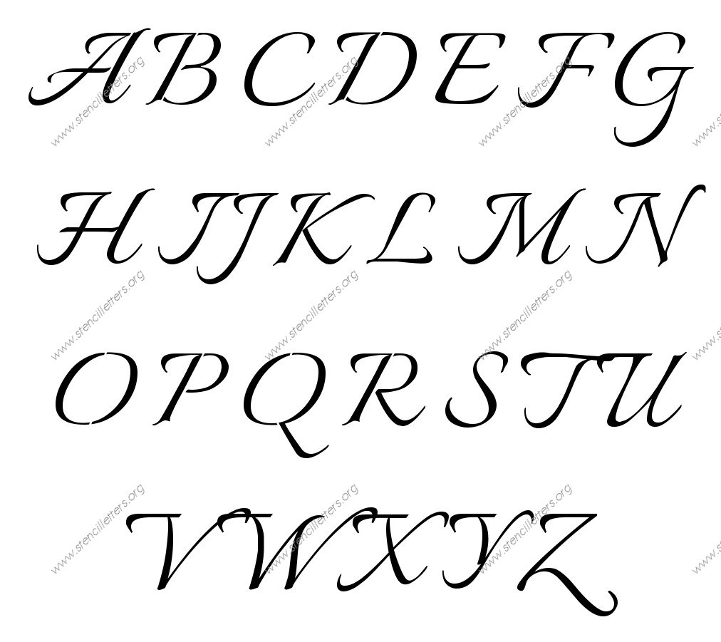 Connected Calligraphy Stencil Letter Set