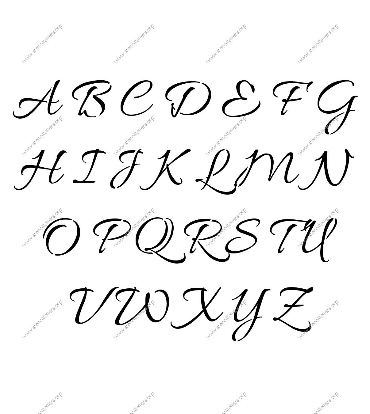 Connected Cursive Custom Made to Order Stencil