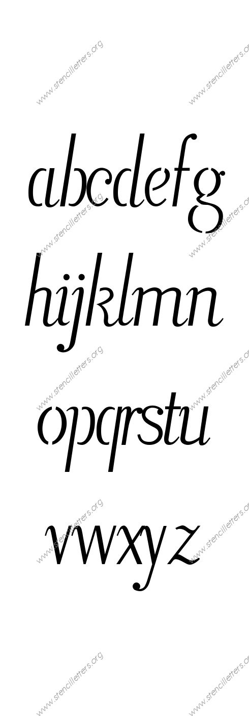 Italic Penmanship Calligraphy A to Z lowercase letter stencils