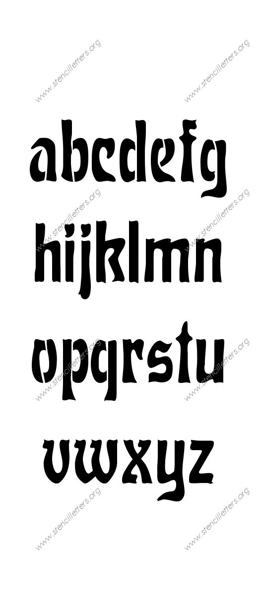 Natural Art Nouveau A to Z lowercase letter stencils