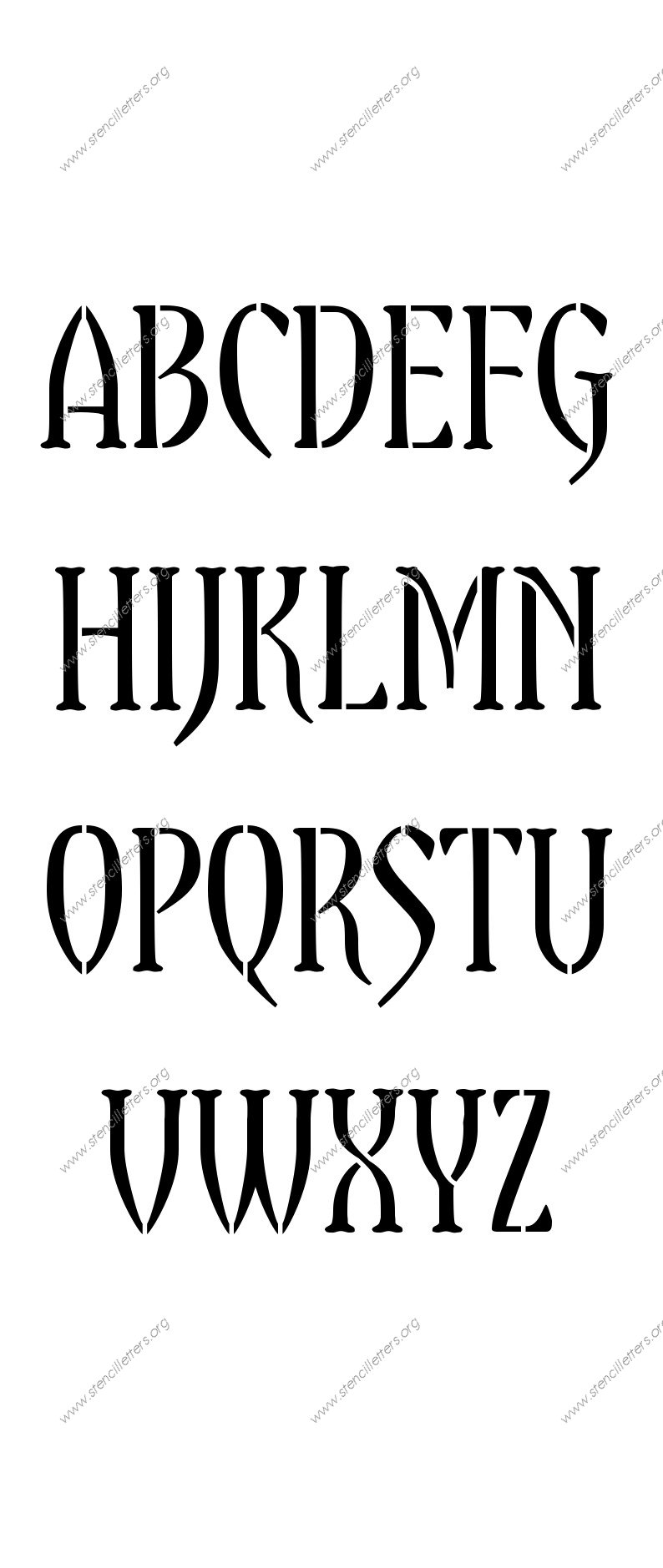 Gothic Decorative Stencil Letter Set