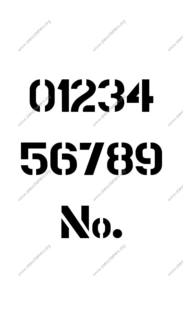 Gothic Bold Army Number Stencil