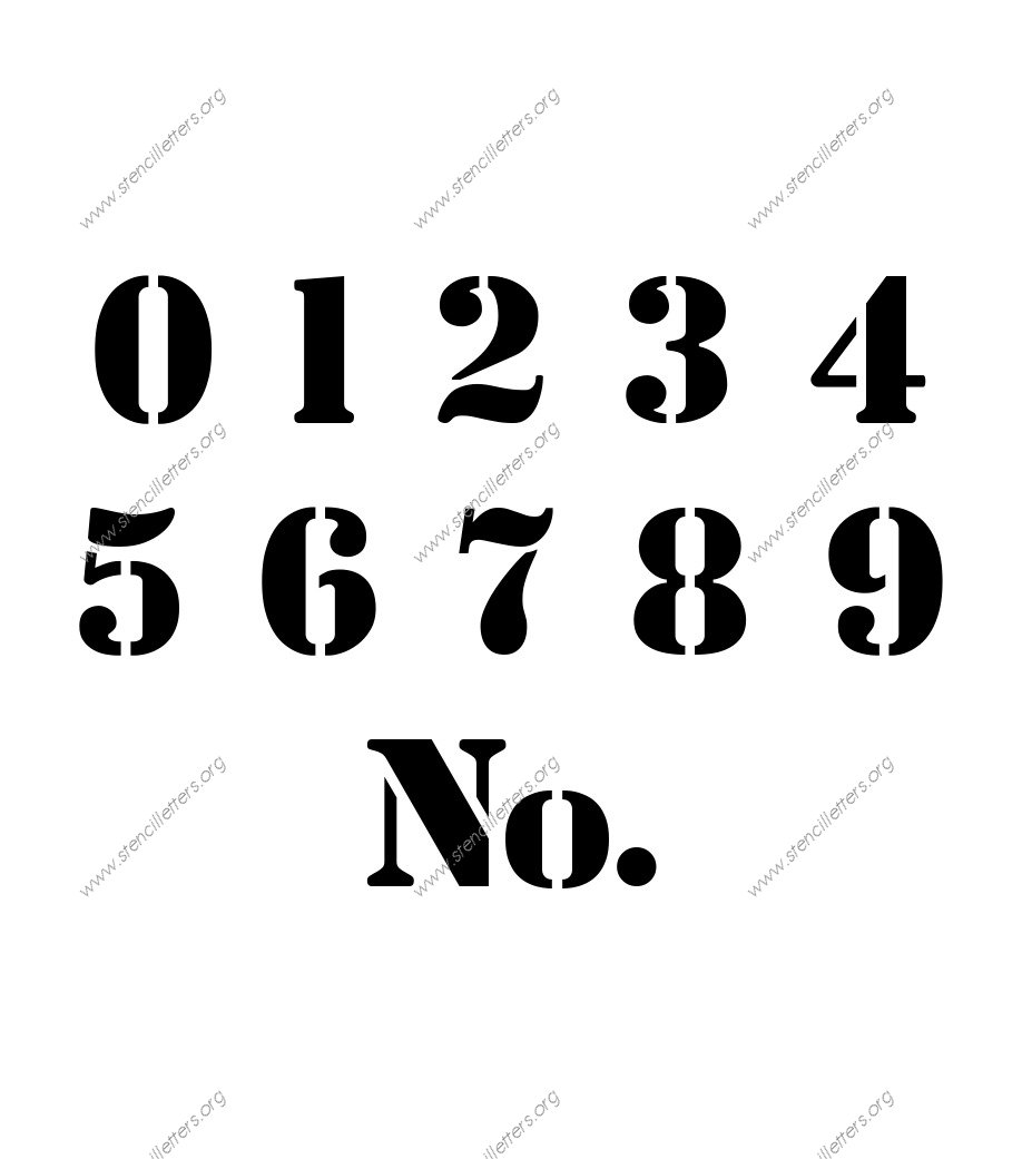 Decorative Army Number Stencil