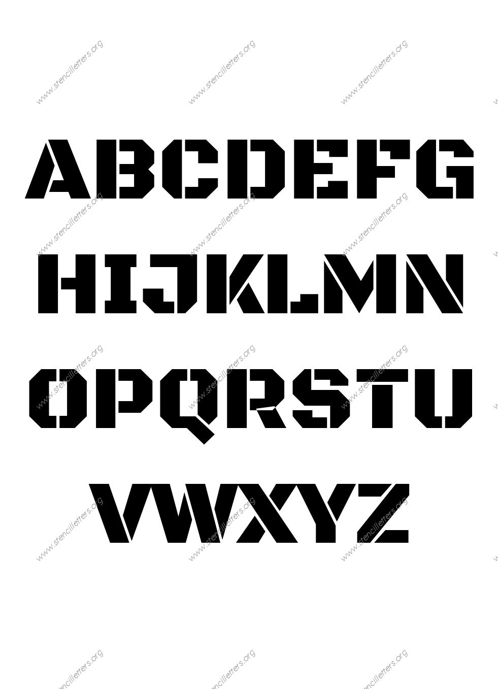 Heavy Poster Bold Stencil Letter Set