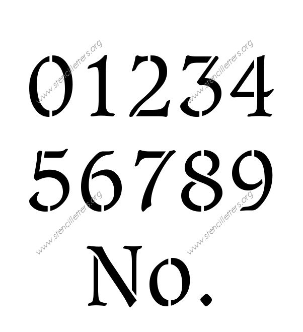 Basic Bold Elegant Number Stencil