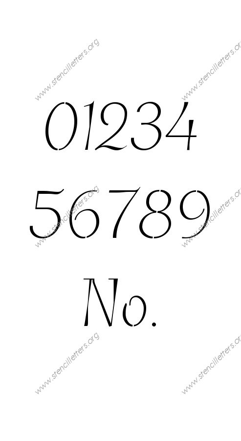 Fancy Italic Number Stencil