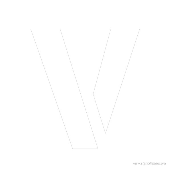 10 inch stencil letter v