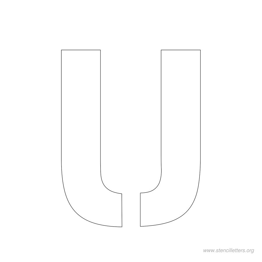 2 inch stencil letter u