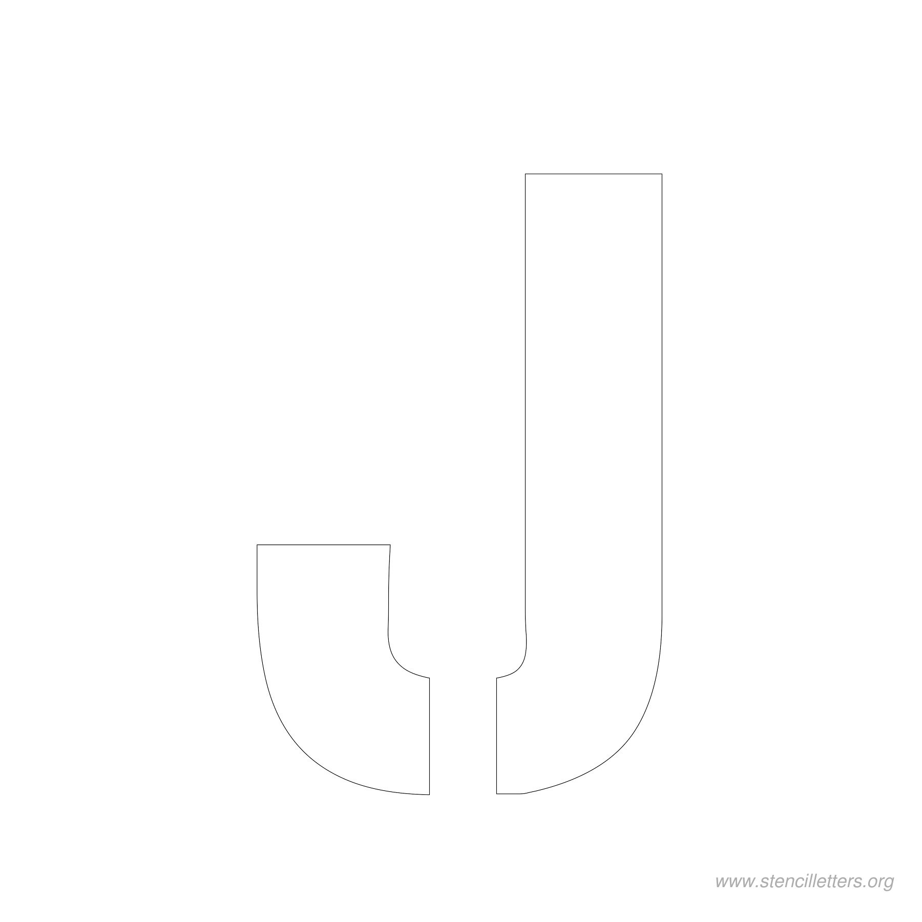 4 inch stencil letter j