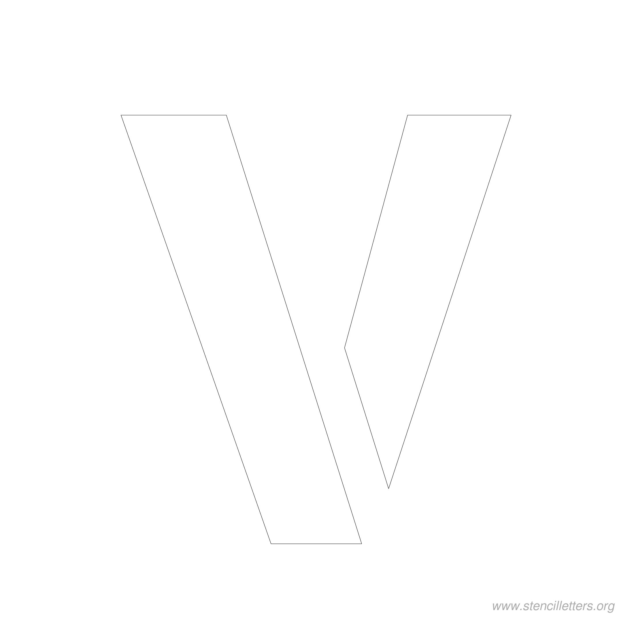 5 inch stencil letter v