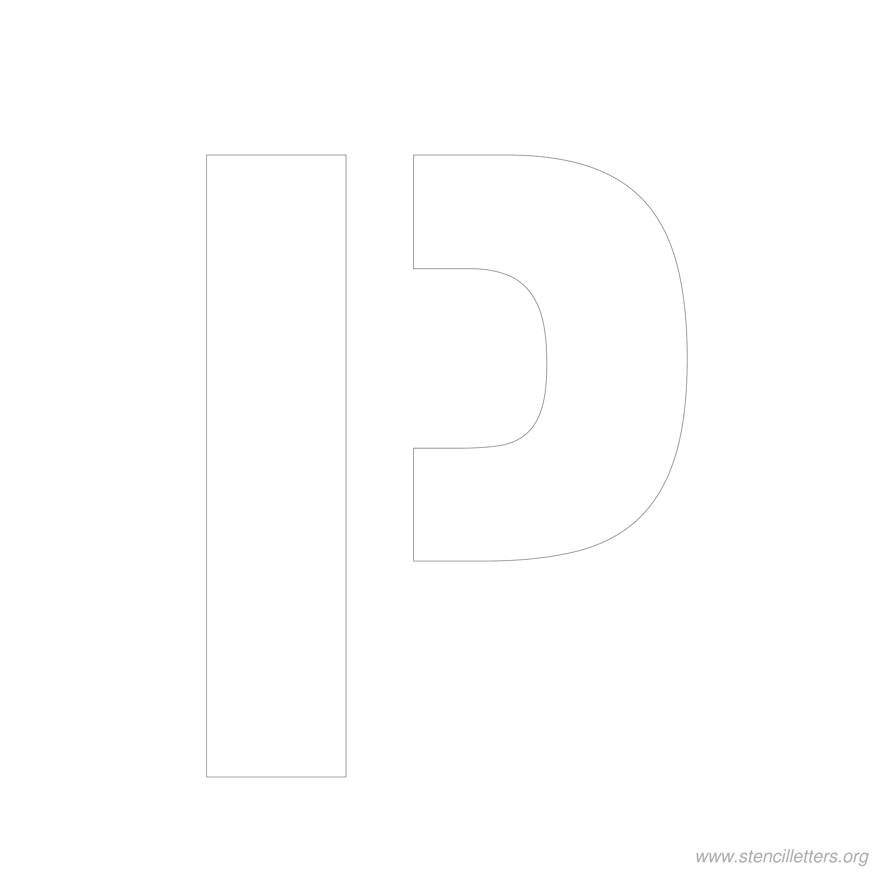 7 inch stencil letter p