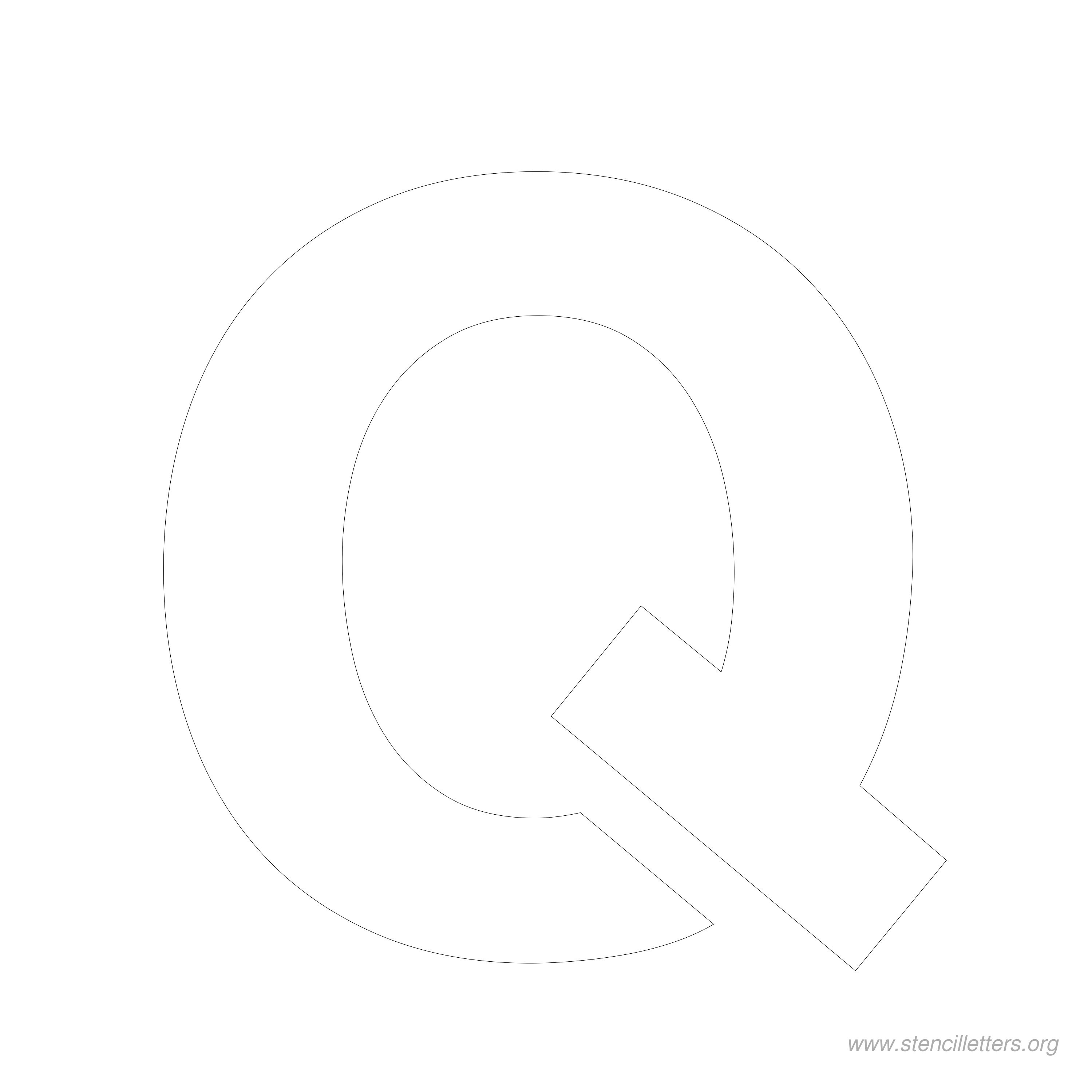 7 inch stencil letter q