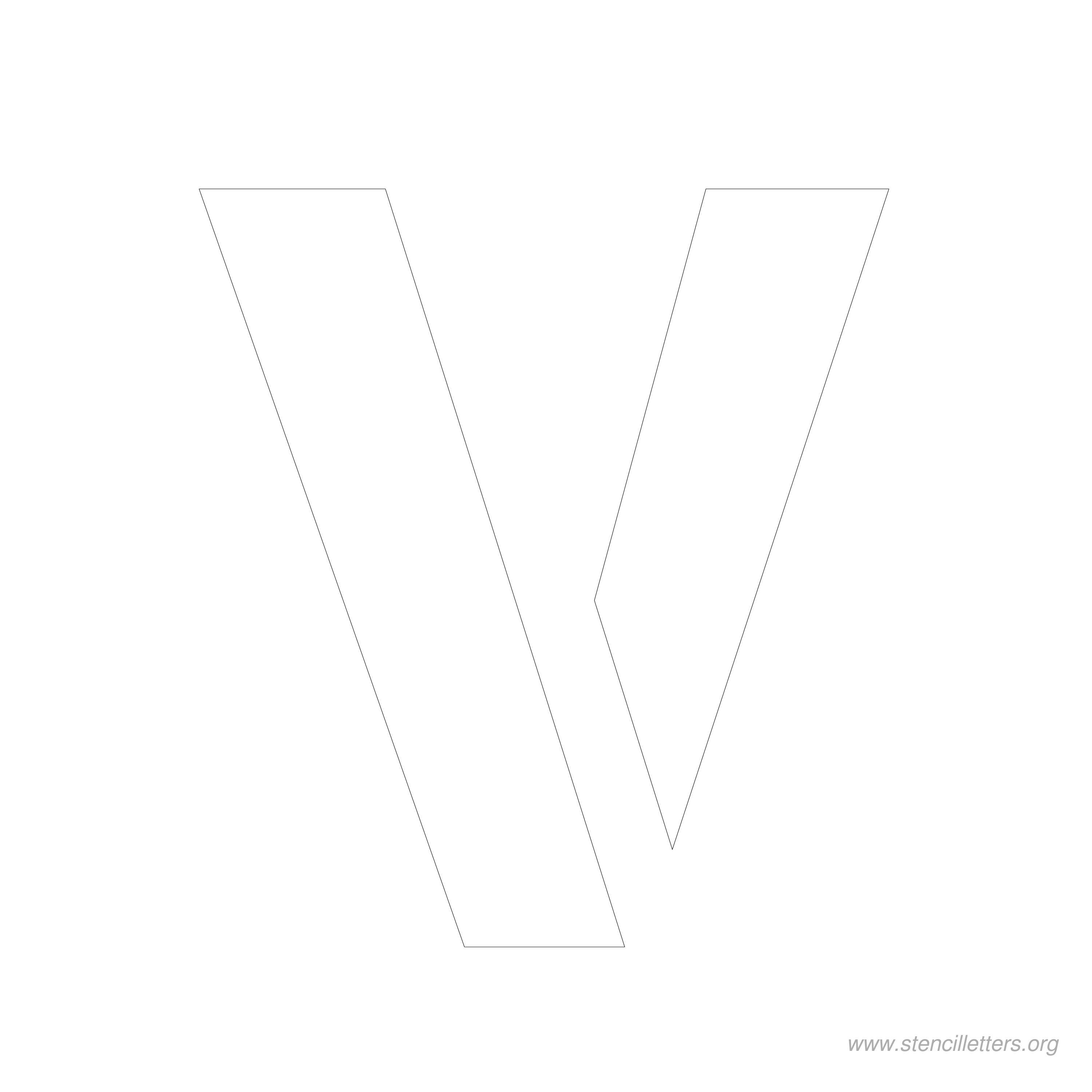 7 inch stencil letter v