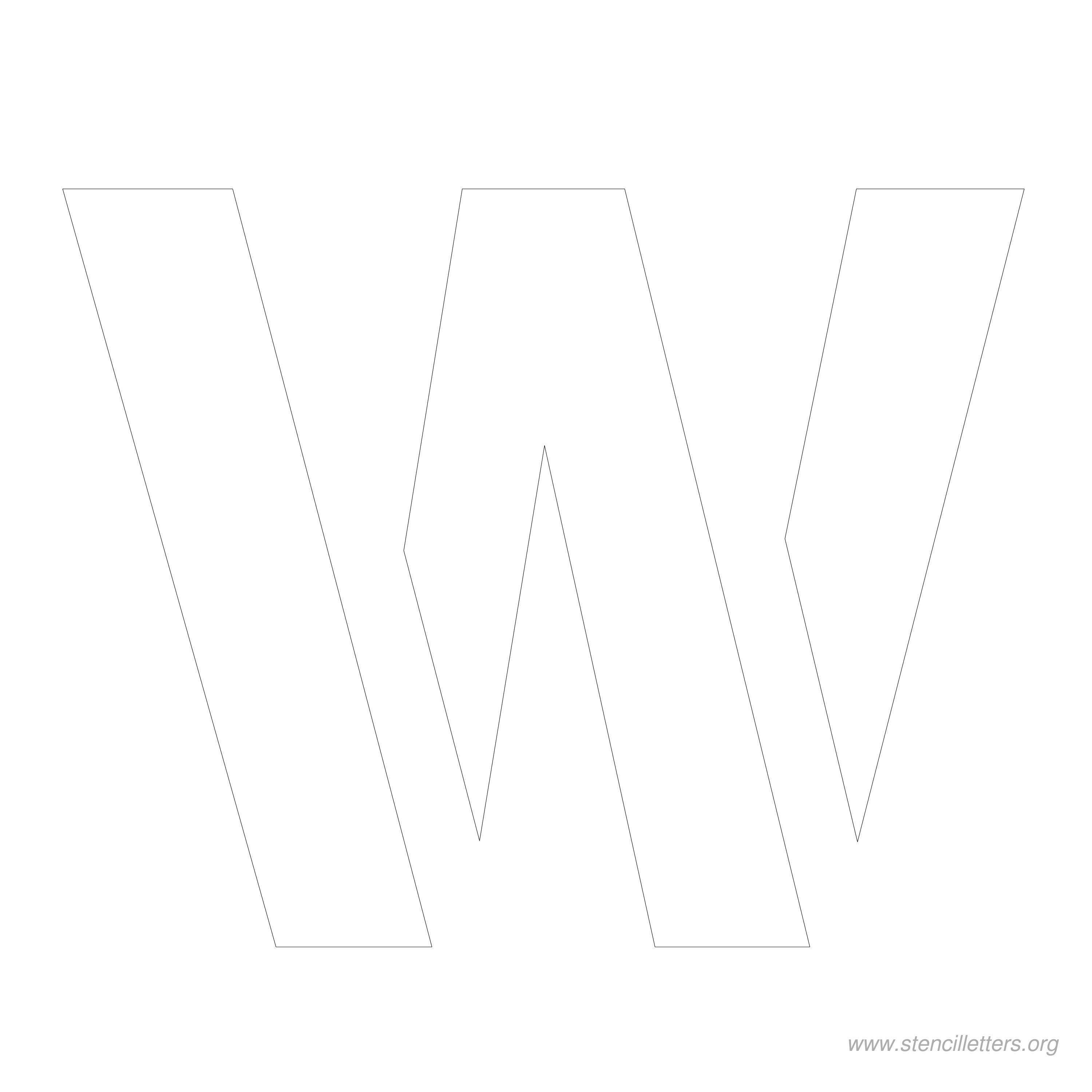7 inch stencil letter w