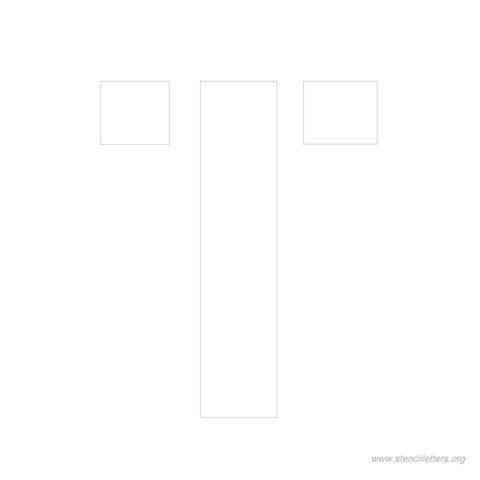 9 inch stencil letter t
