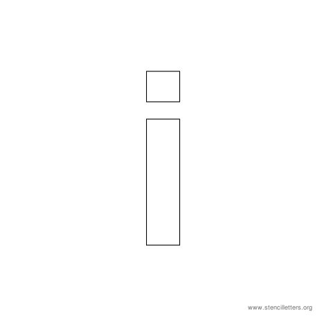 lowercase arial stencil letter i