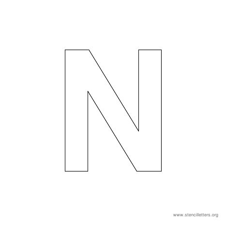 uppercase arial stencil letter n