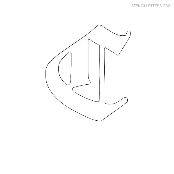 Stencil Letter Old English C
