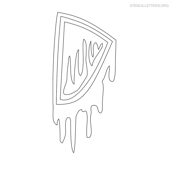 Stencil Letter Halloween D