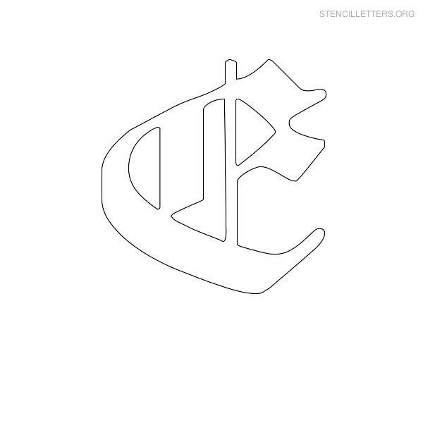 Stencil Letter Old English E