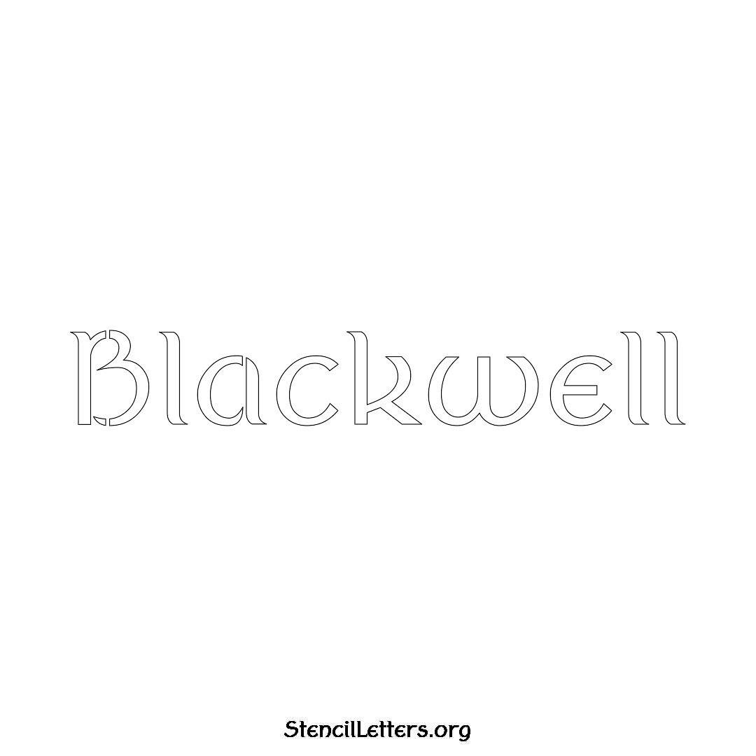 Blackwell name stencil in Ancient Lettering