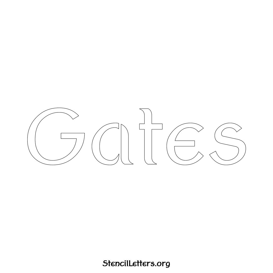 Gates name stencil in Ancient Lettering
