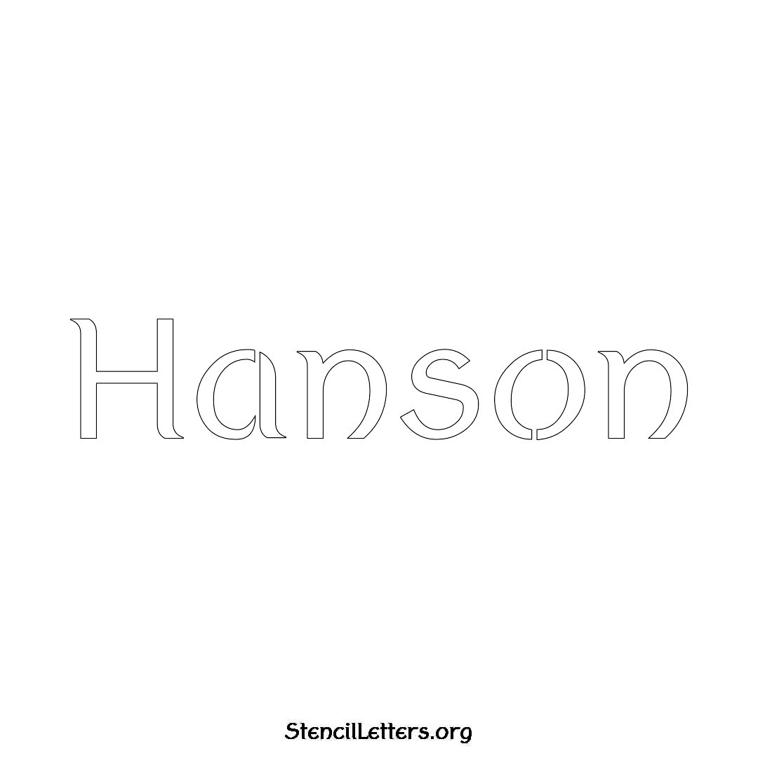 Hanson name stencil in Ancient Lettering