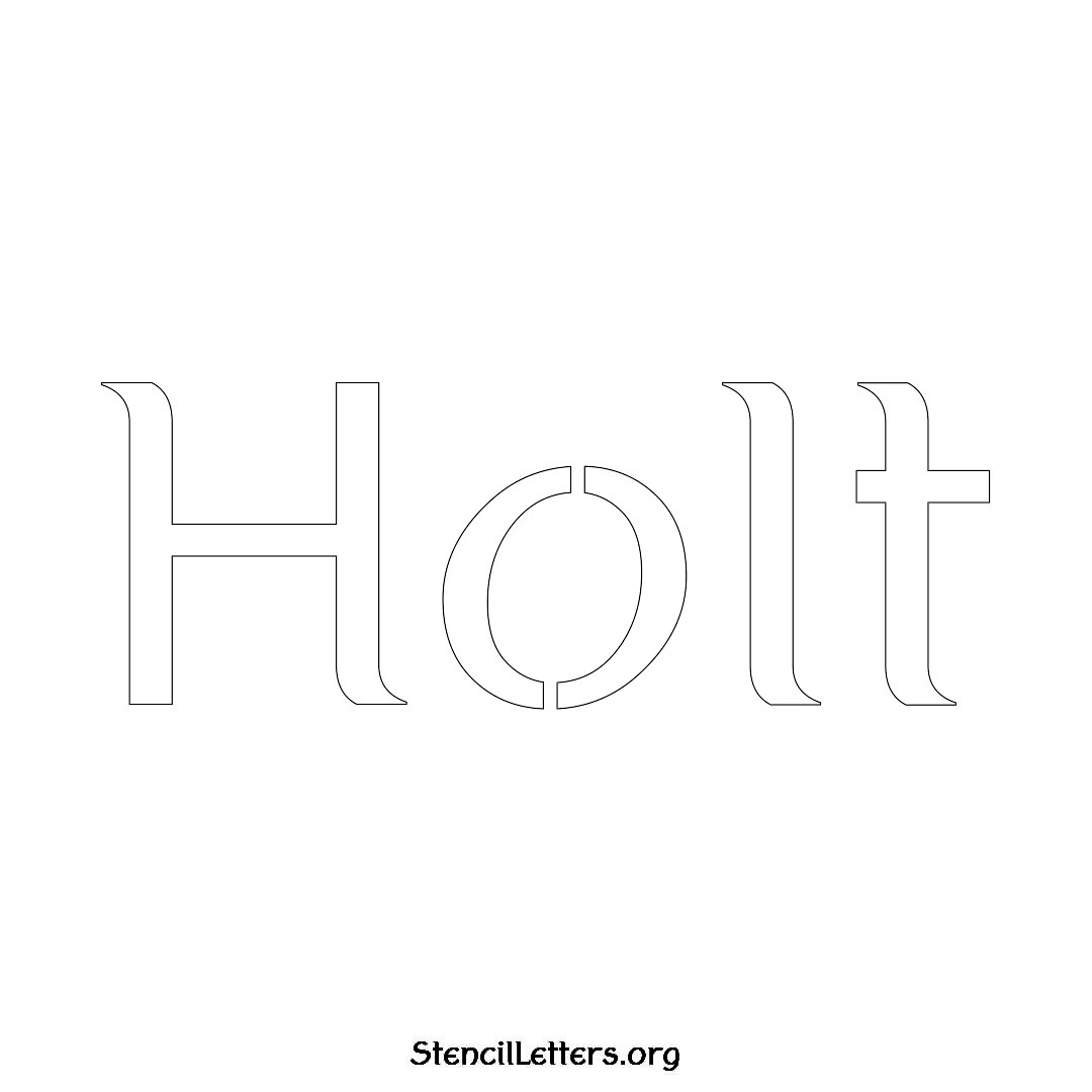 Holt name stencil in Ancient Lettering