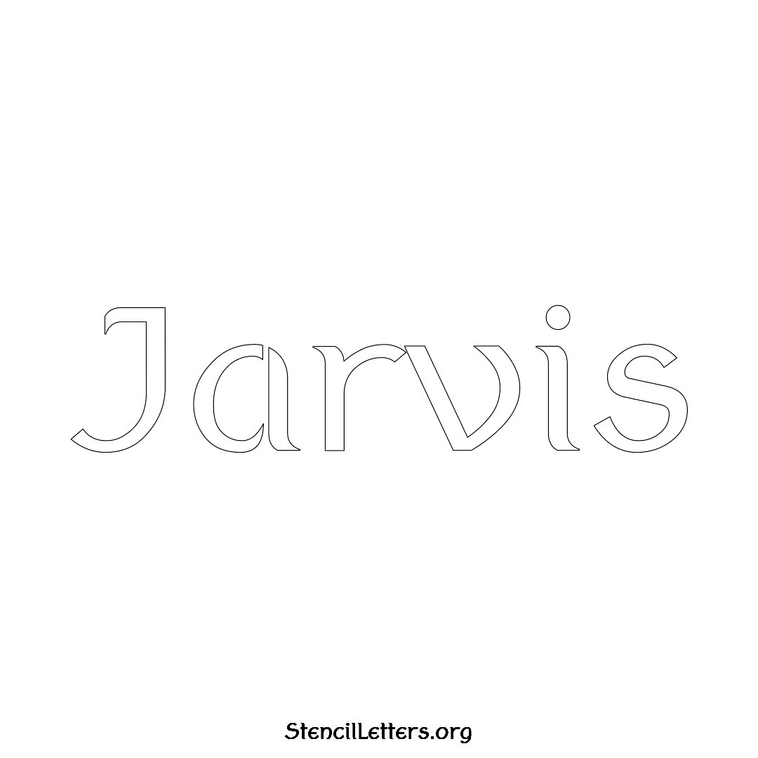 Jarvis name stencil in Ancient Lettering