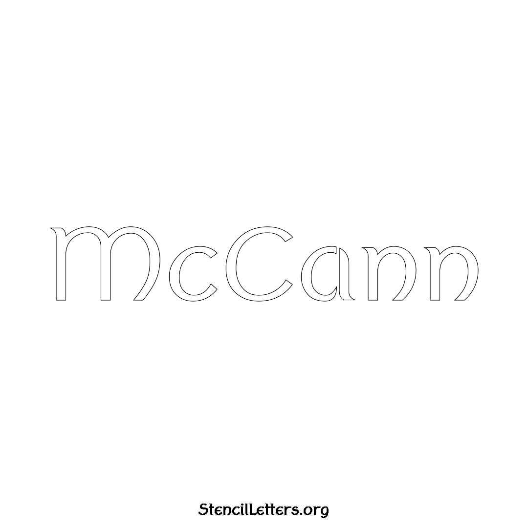 McCann name stencil in Ancient Lettering