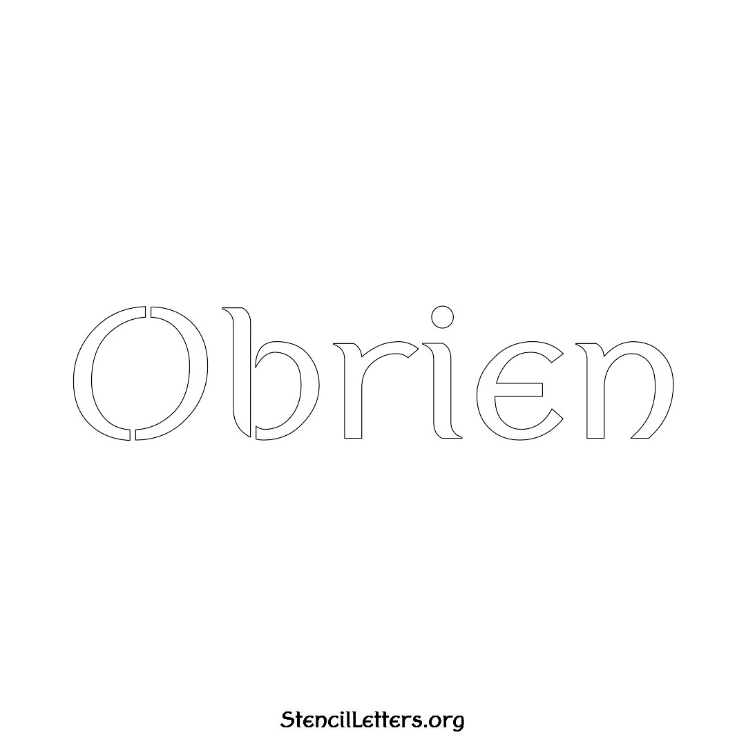 Obrien name stencil in Ancient Lettering