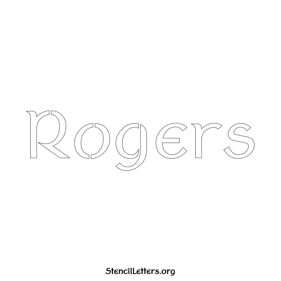 Rogers name stencil in Ancient Lettering