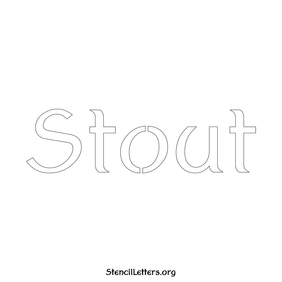 Stout name stencil in Ancient Lettering