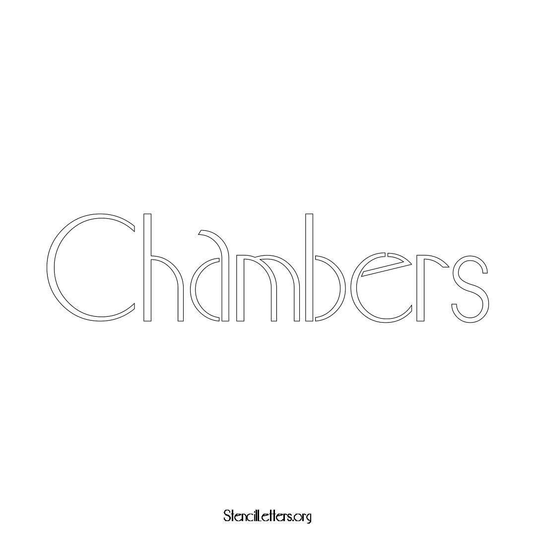 Chambers name stencil in Art Deco Lettering