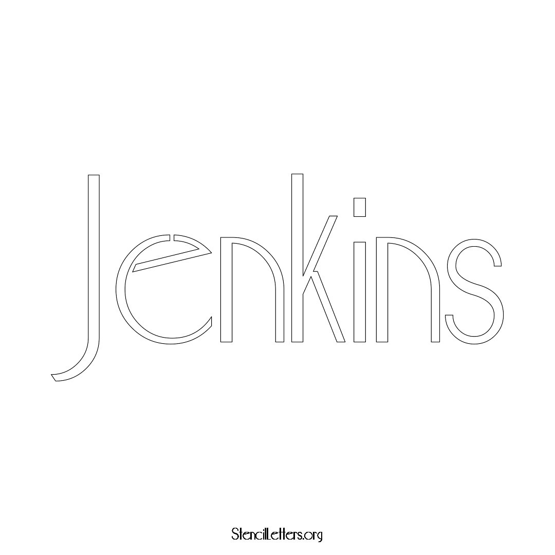 Jenkins name stencil in Art Deco Lettering