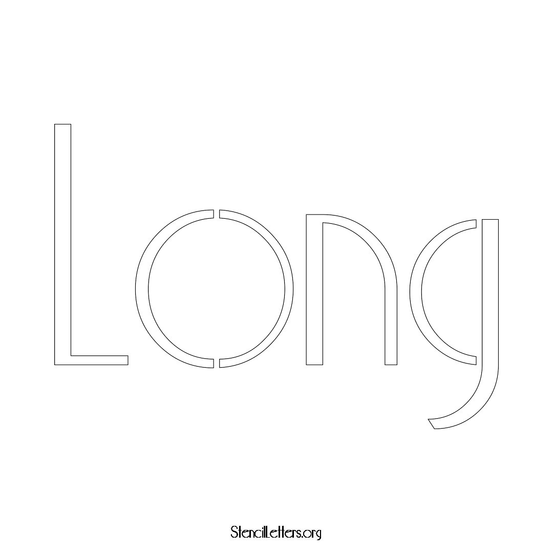 Long name stencil in Art Deco Lettering