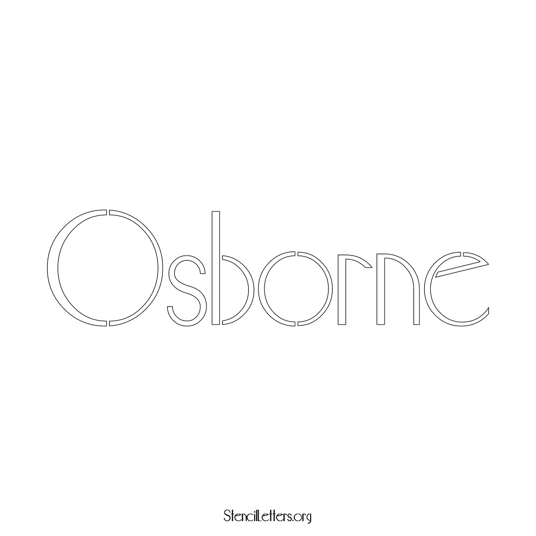 Osborne name stencil in Art Deco Lettering
