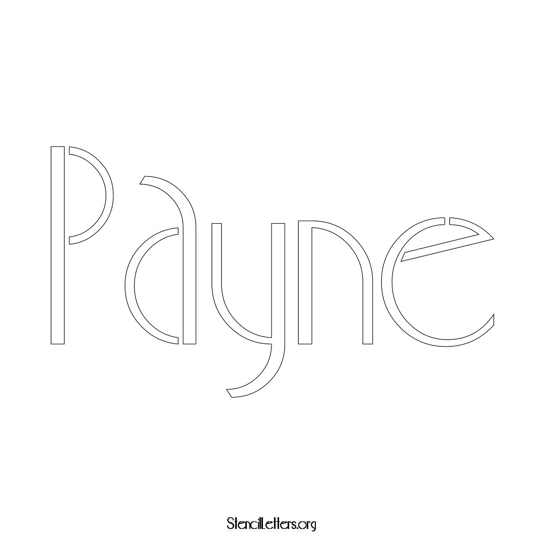 Payne name stencil in Art Deco Lettering