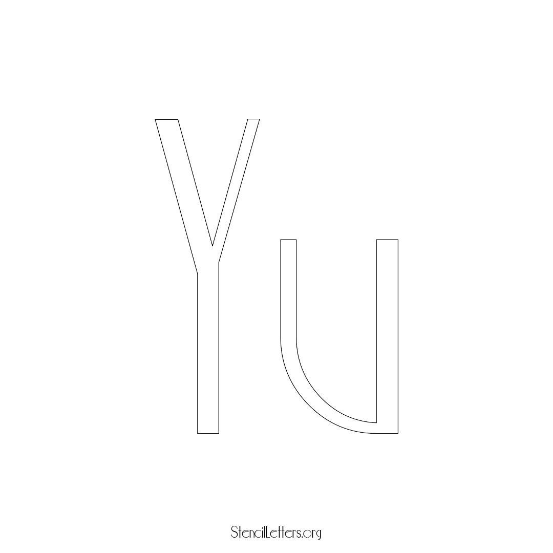 Yu name stencil in Art Deco Lettering