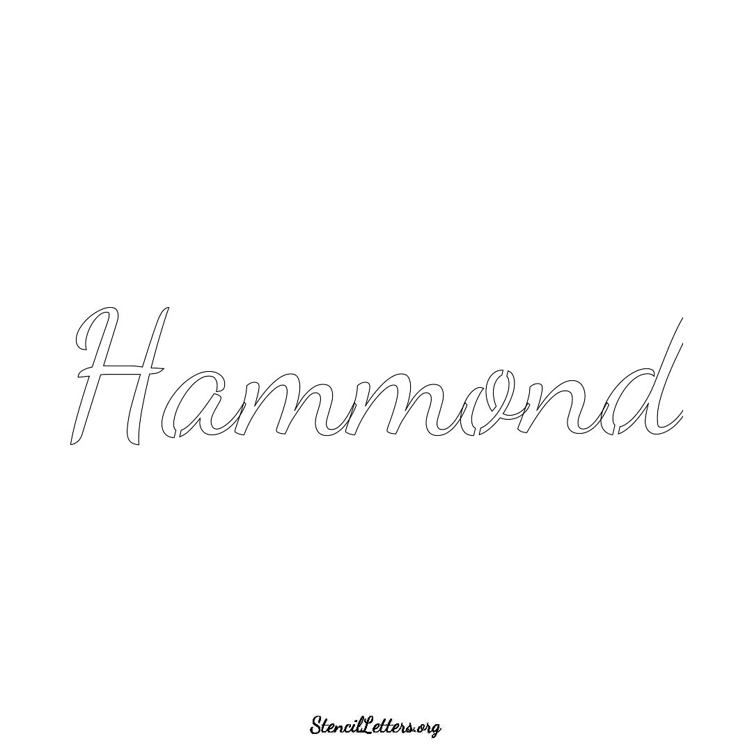 Hammond name stencil in Cursive Script Lettering