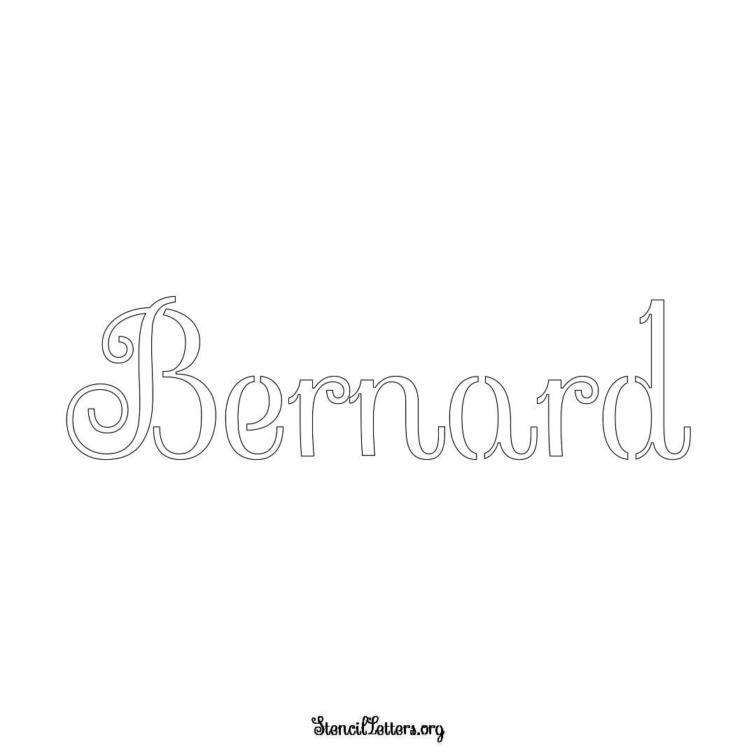 Bernard name stencil in Ornamental Cursive Lettering