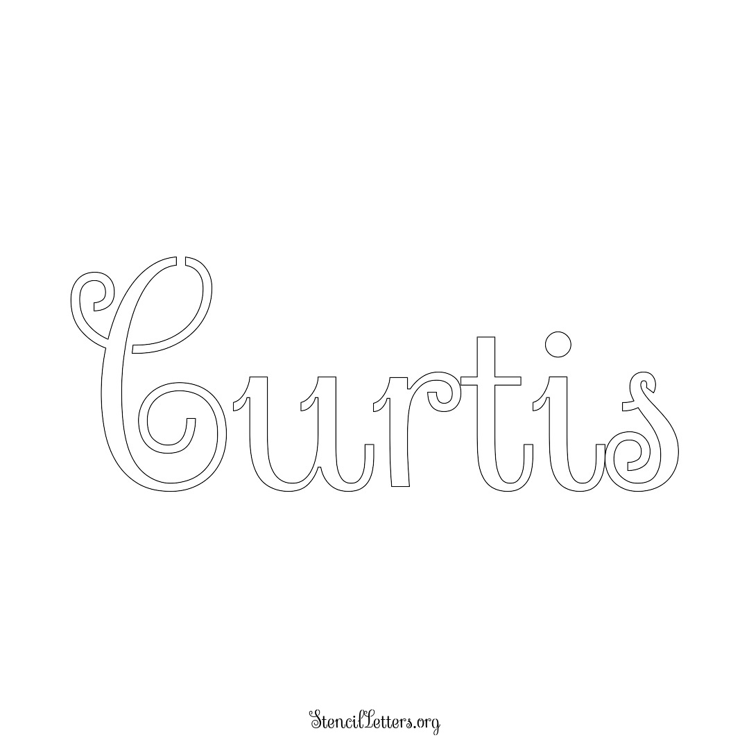 Curtis name stencil in Ornamental Cursive Lettering