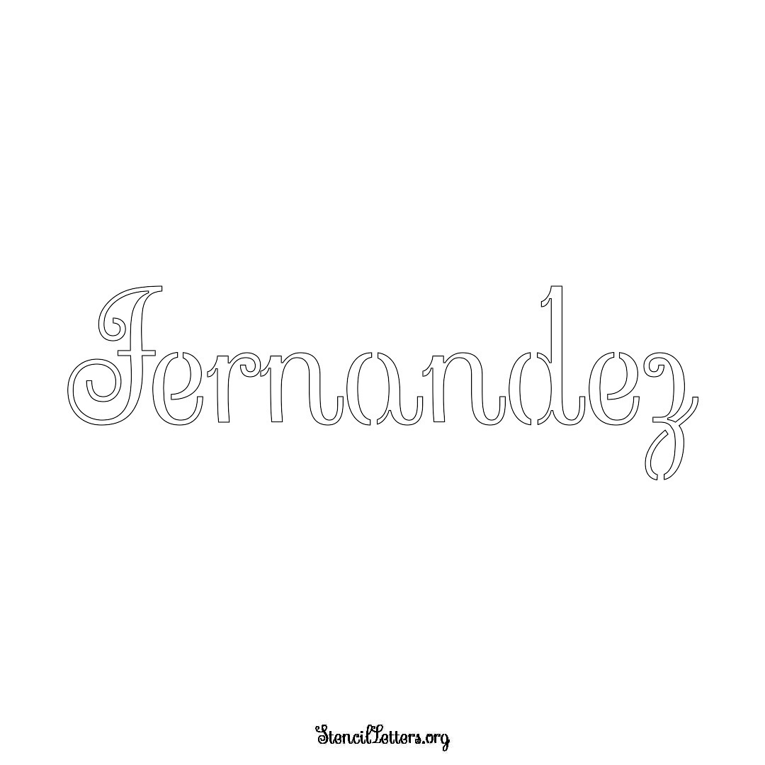 Fernandez name stencil in Ornamental Cursive Lettering