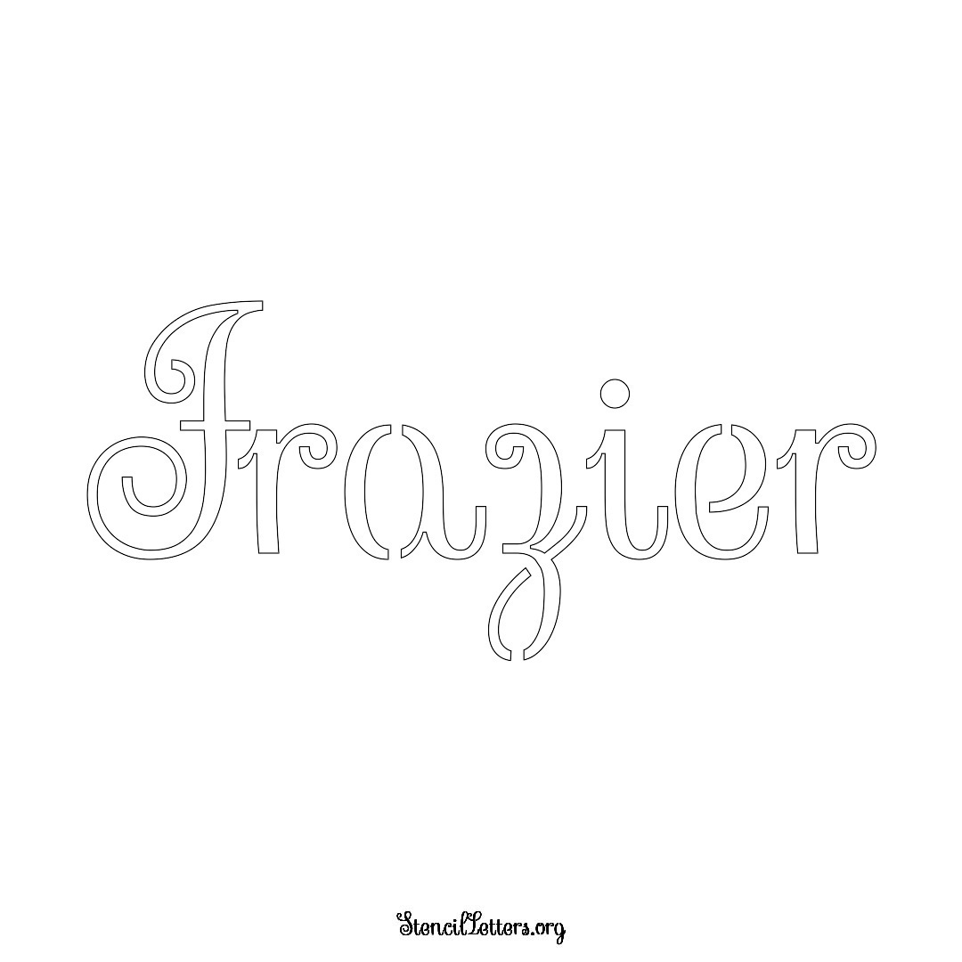 Frazier name stencil in Ornamental Cursive Lettering