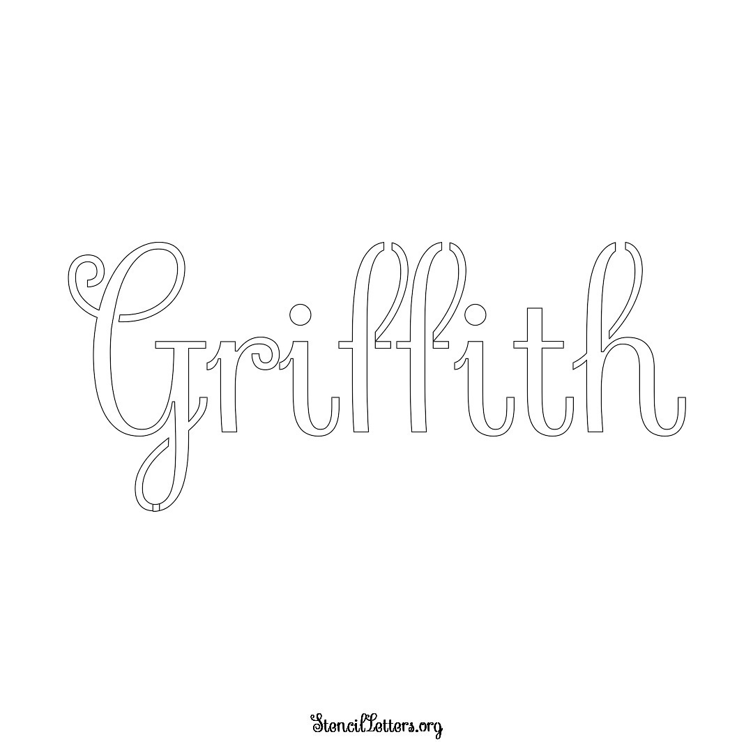 Griffith name stencil in Ornamental Cursive Lettering