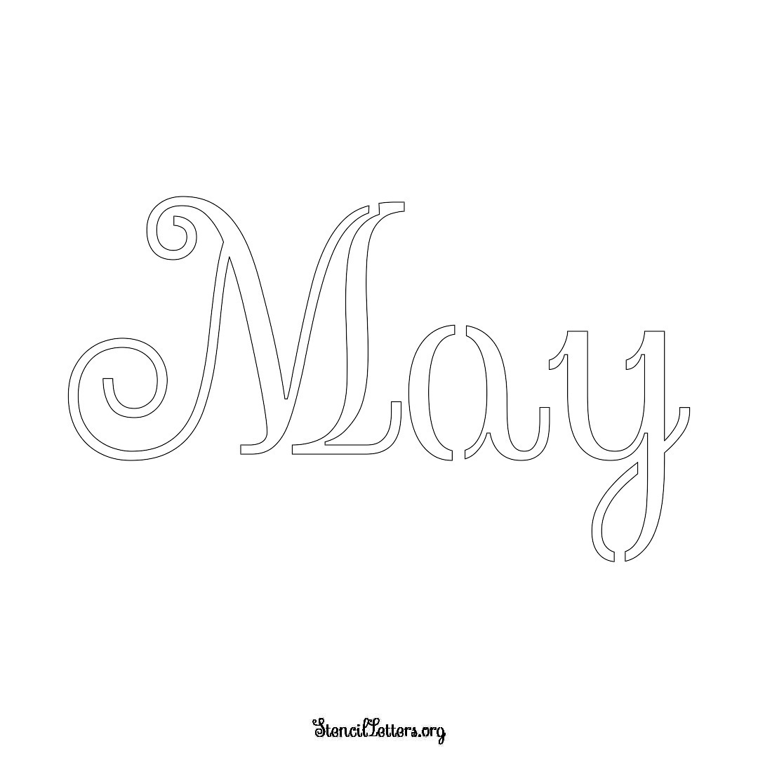 May name stencil in Ornamental Cursive Lettering