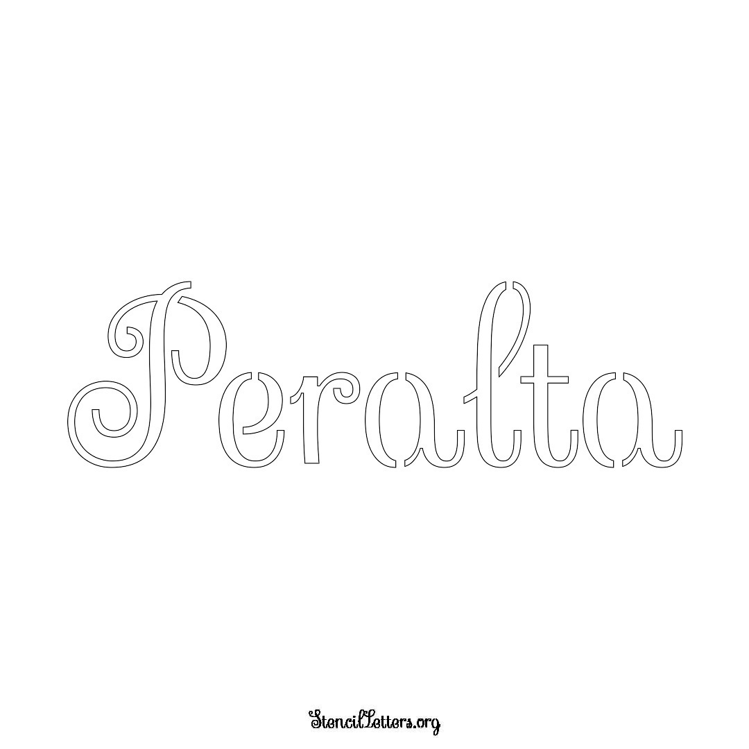 Peralta name stencil in Ornamental Cursive Lettering