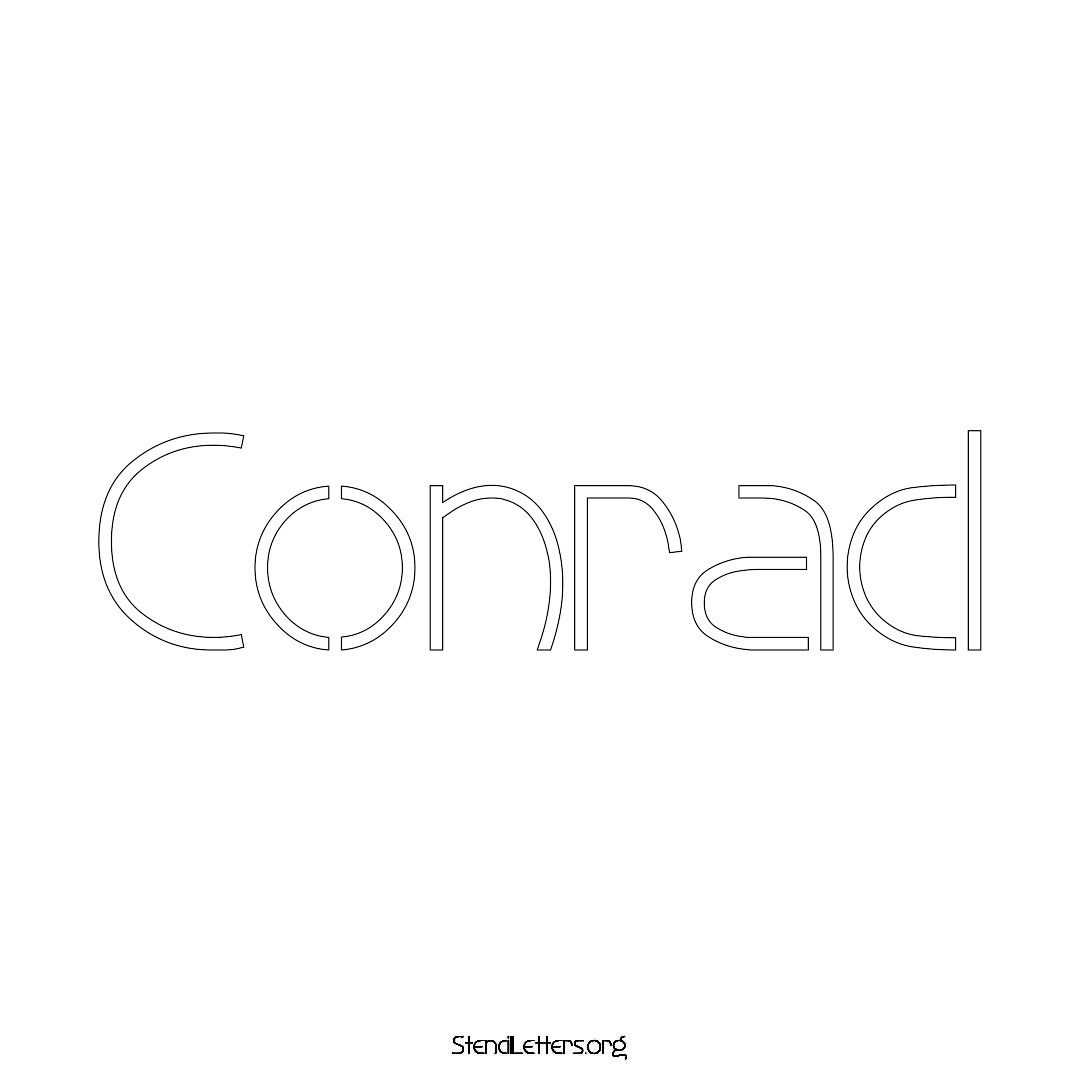 Conrad name stencil in Simple Elegant Lettering