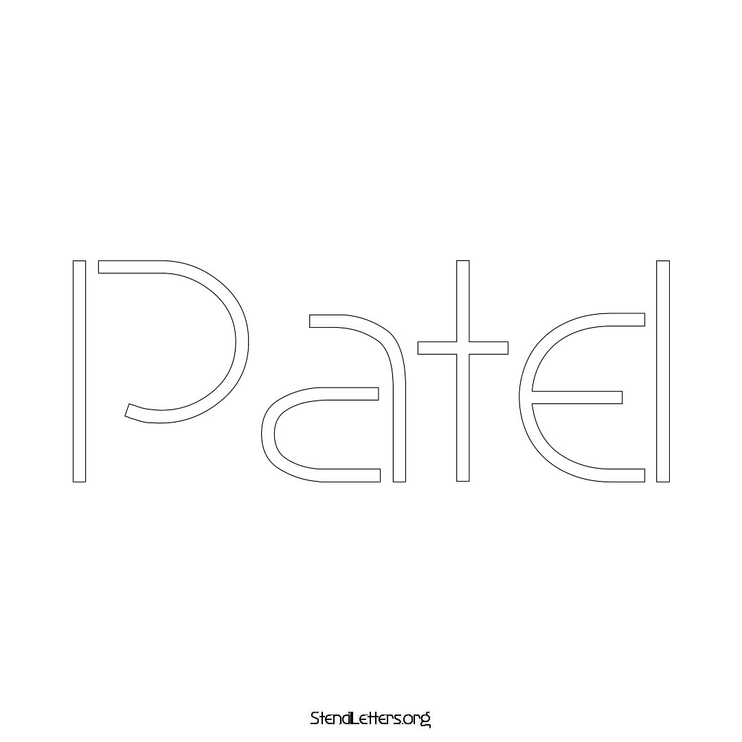 Patel name stencil in Simple Elegant Lettering