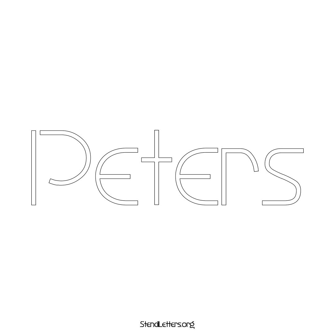 Peters name stencil in Simple Elegant Lettering